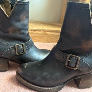 Freebird by Steven Black Ankle Boots with Buckle Straps
